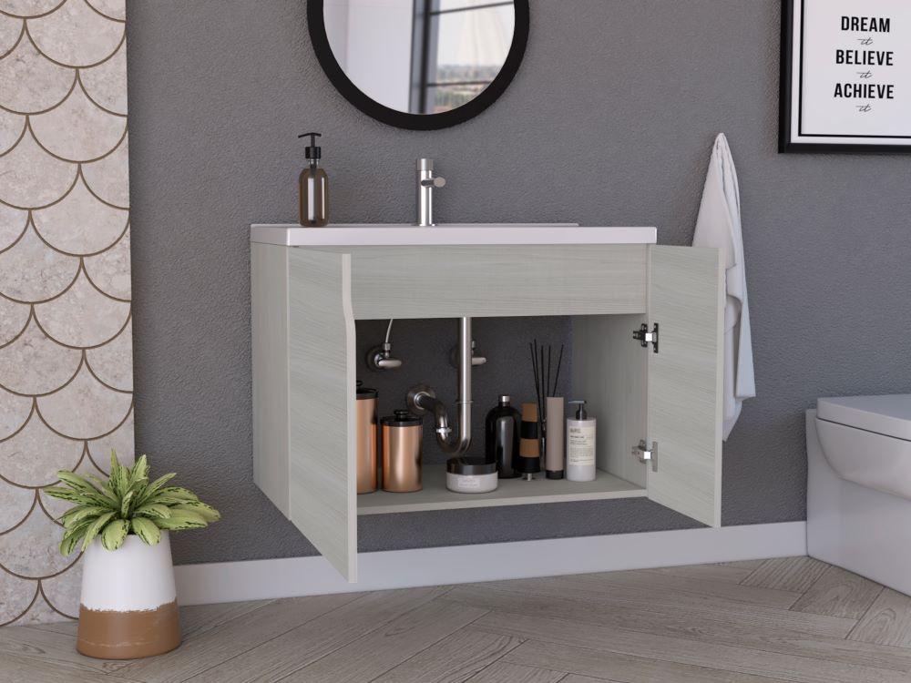 Mueble Lavamanos Elipse color Nevado para Baño.