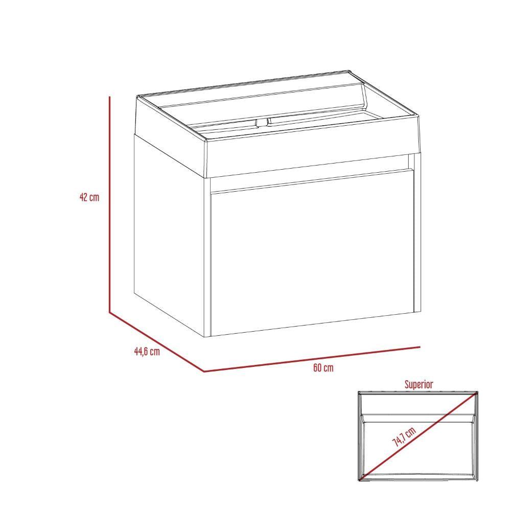 Mueble Lavamanos Fussion color Humo Para Baño.