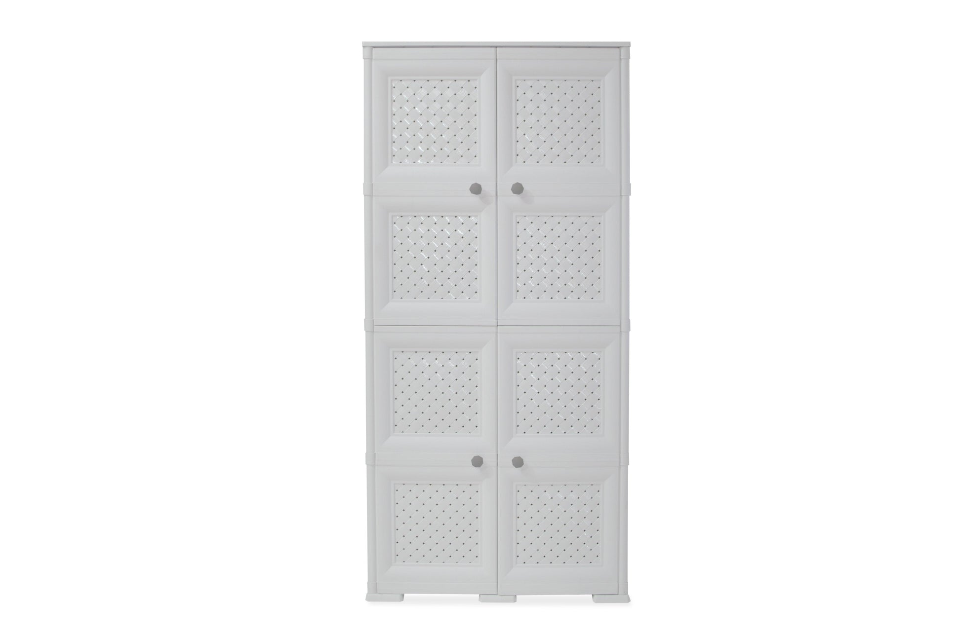 Mueble Organizador Elegance Rattan Da Vinci color Blanco Perla para Habitación.