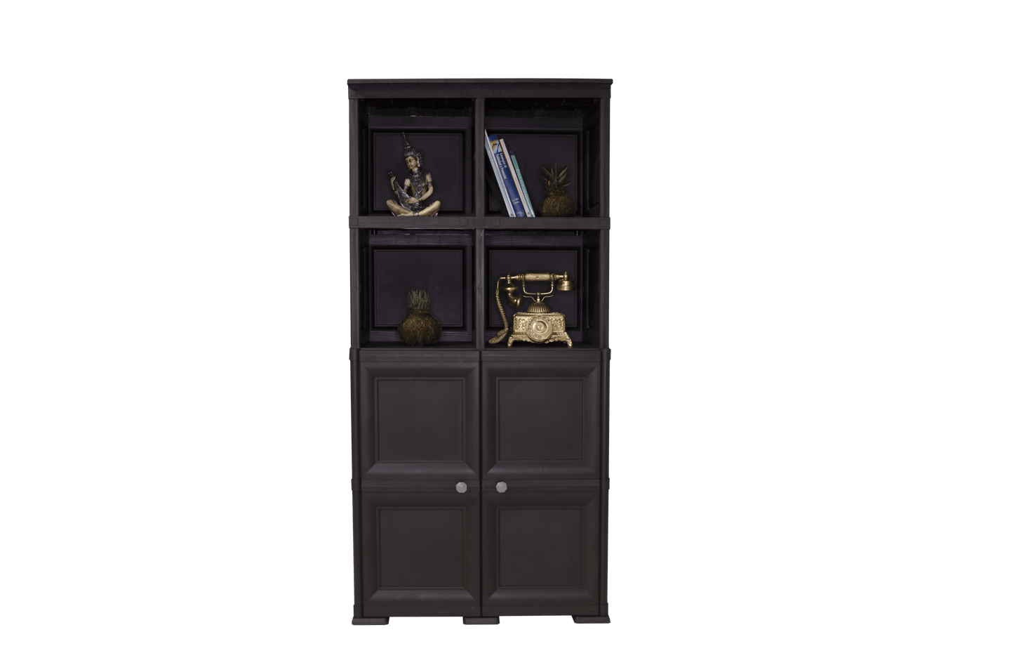 Mueble Organizador Elegance Liso Monet color Wengue para Habitación.