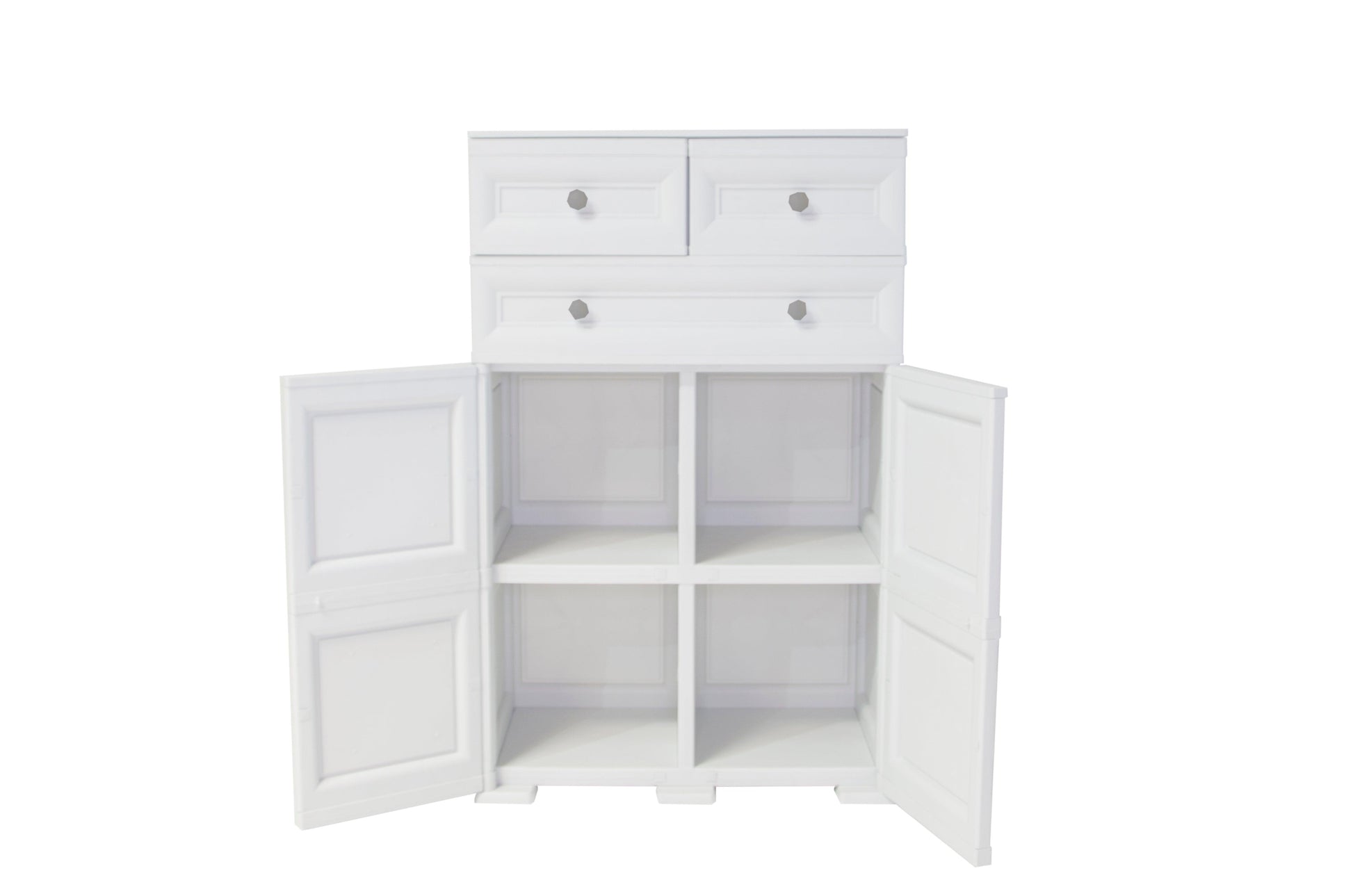 Mueble Organizador Elegance Picasso color Blanco Perla para Habitación.