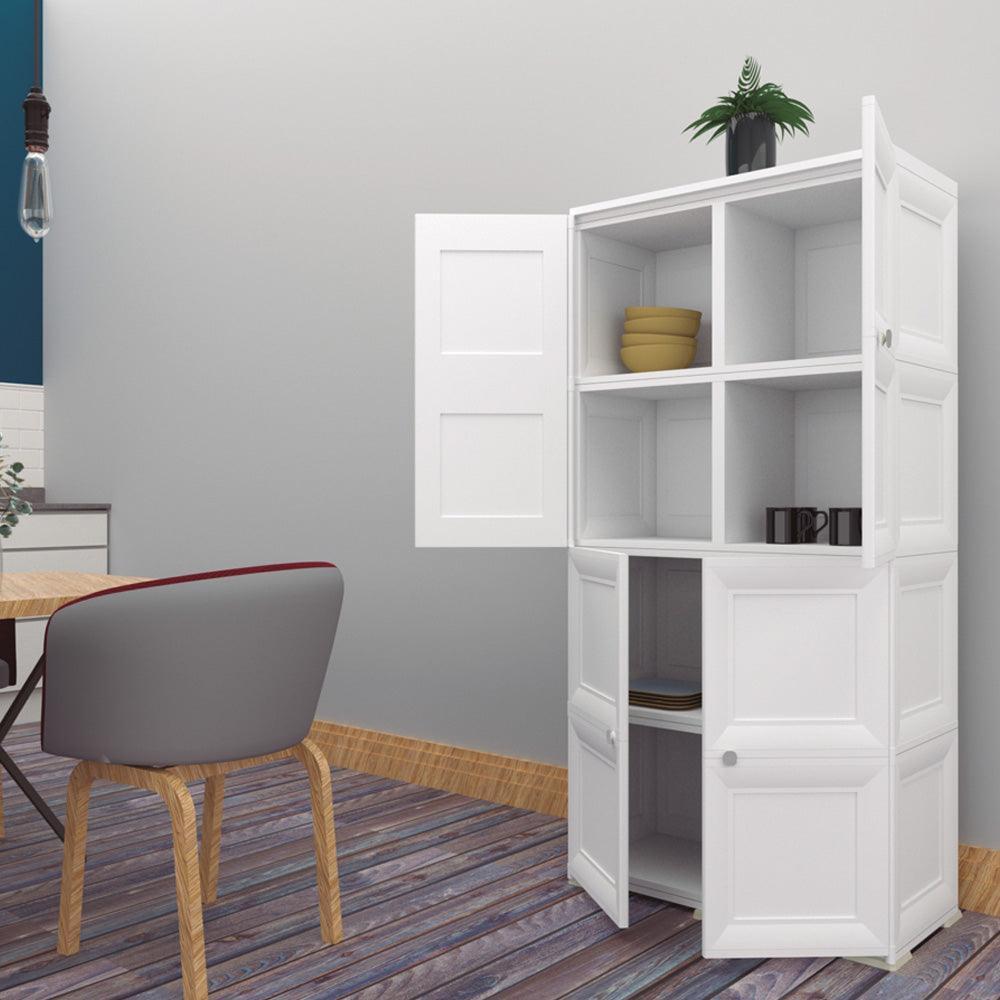 Mueble Organizador Elegance Liso Da Vinci color Blanco Perla para Habitación.