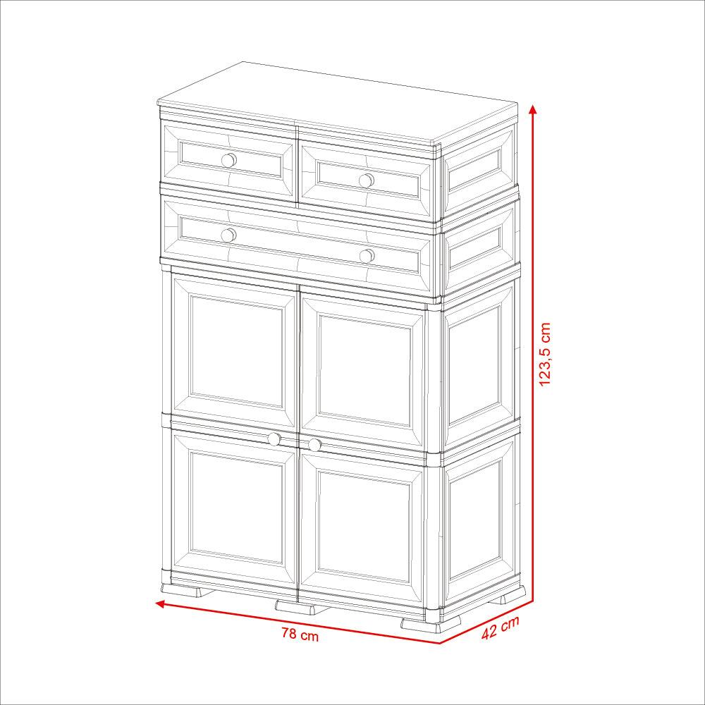 Mueble Organizador Elegance Picasso color Blanco Perla para Habitación.