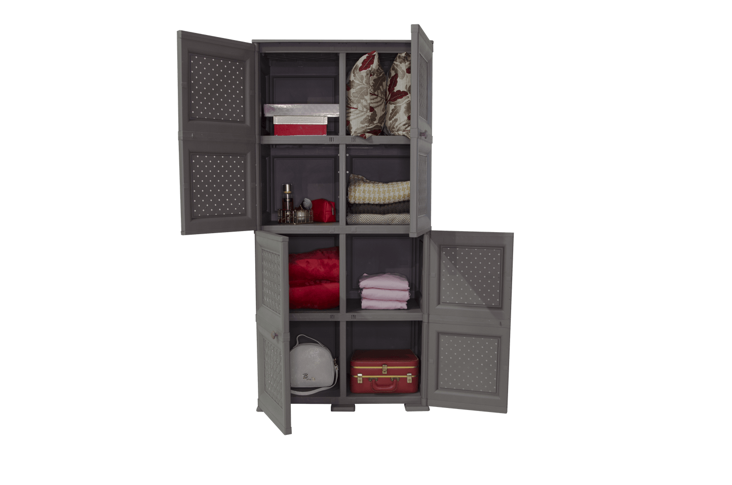 Mueble Organizador Elegance Rattan Da Vinci color Cocoa para Habitación.