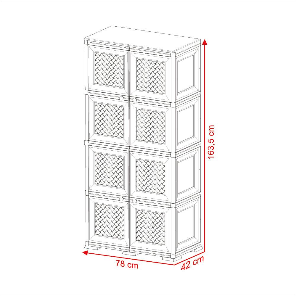 Mueble Organizador Elegance Rattan Da Vinci color Wengue para Habitación.