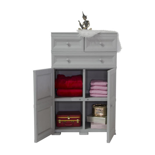 Mueble Organizador Elegance Van Gogh color Gris para Habitación.