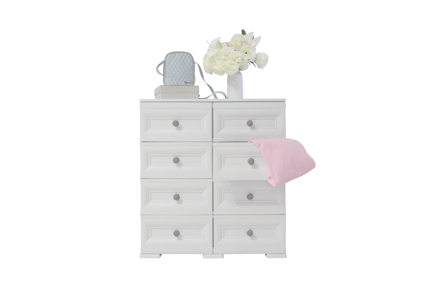 Mueble Organizador Elegance Van Gogh color Blanco Perla para Habitación.