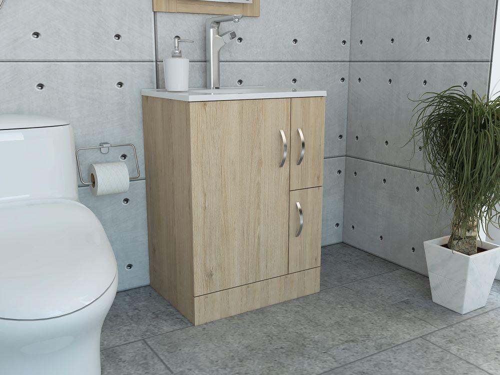 Mueble Lavamanos Picasso color Beige y Blanco para Baño.