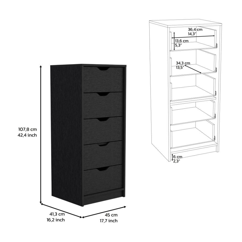 Organizador Brasilia, Wengue, con cinco cajones multiusos deslizables ZF - VIRTUAL MUEBLES