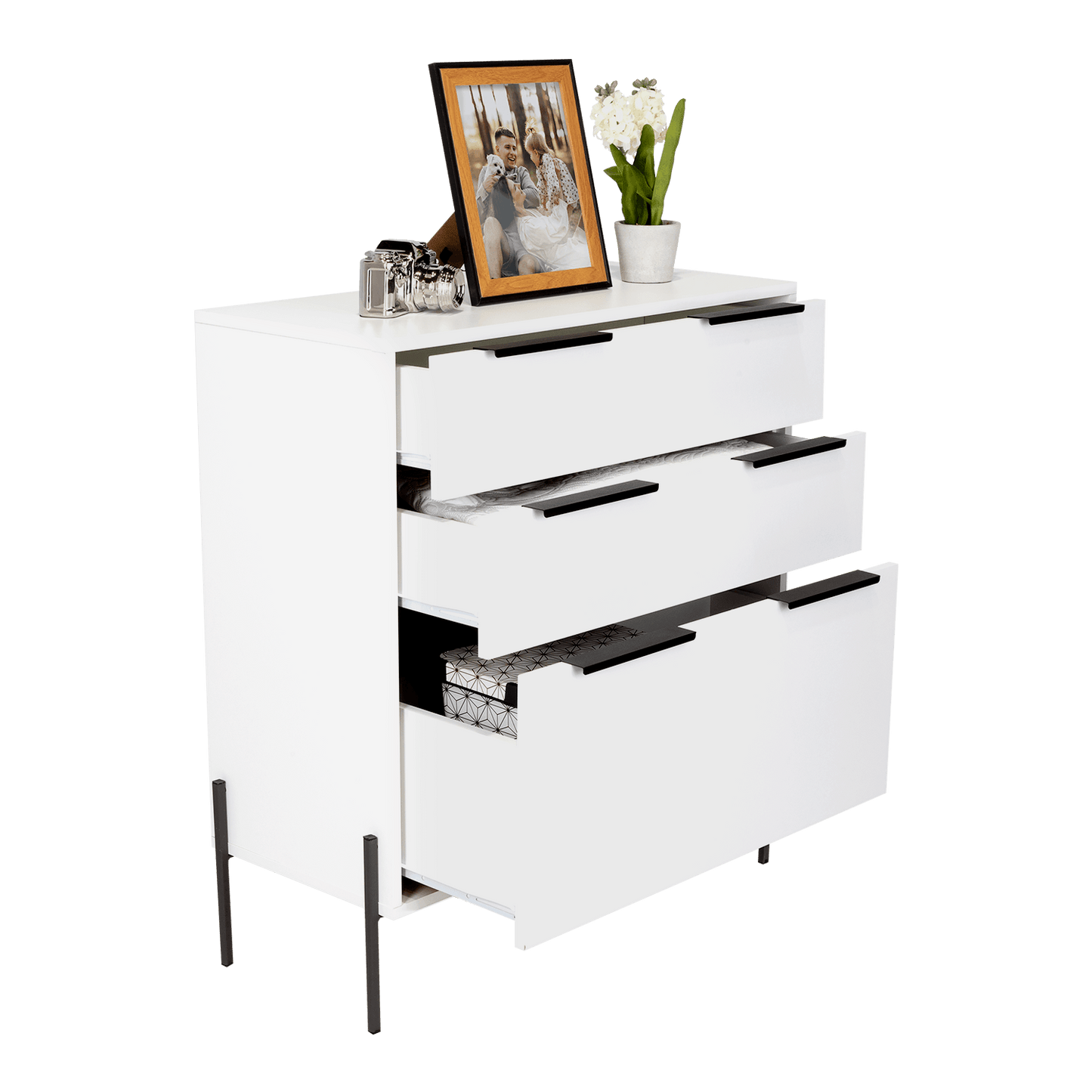 Organizador Midas, Blanco Nevado, Dos Cajones Reclinables - VIRTUAL MUEBLES