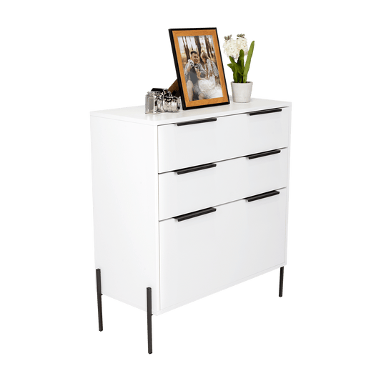 Organizador Midas, Blanco Nevado, Dos Cajones Reclinables - VIRTUAL MUEBLES