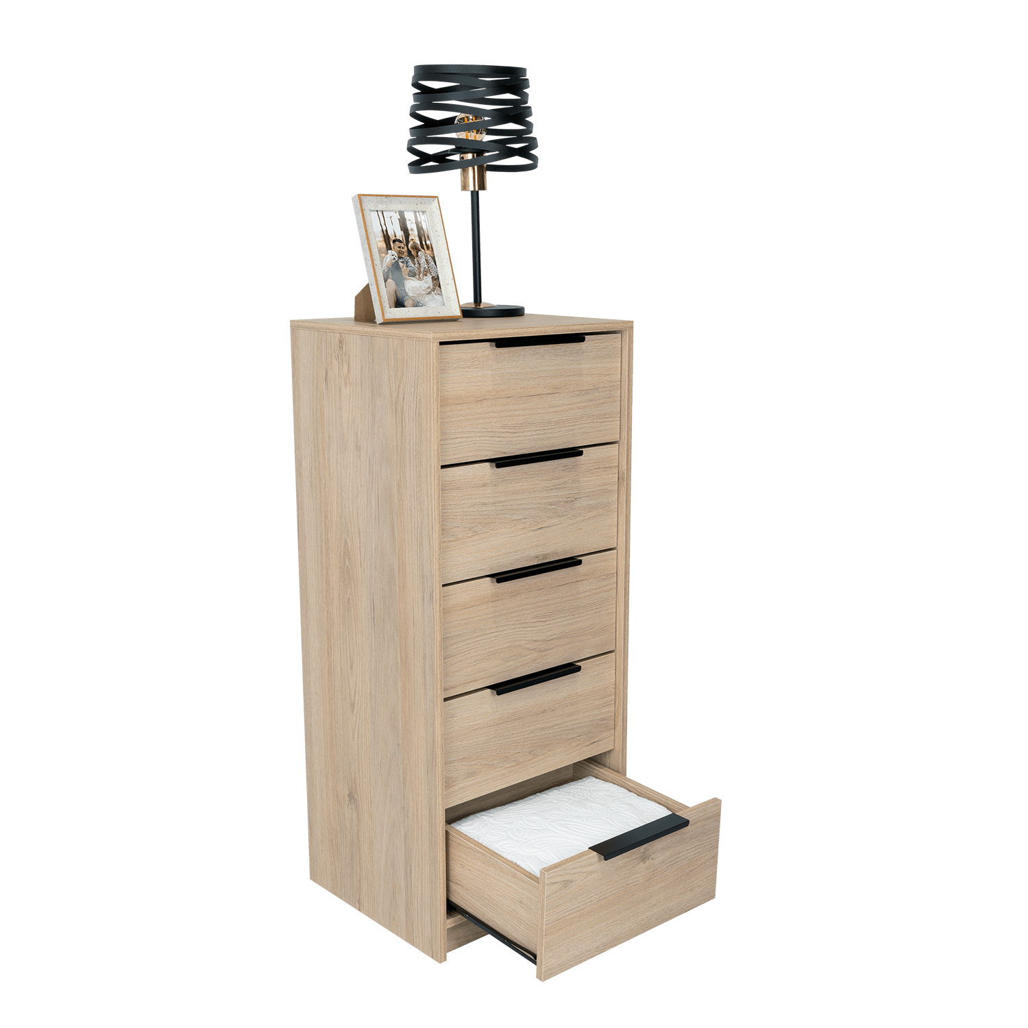 Organizador Wesley, Beige y Blanco, con Cinco Cajones - VIRTUAL MUEBLES