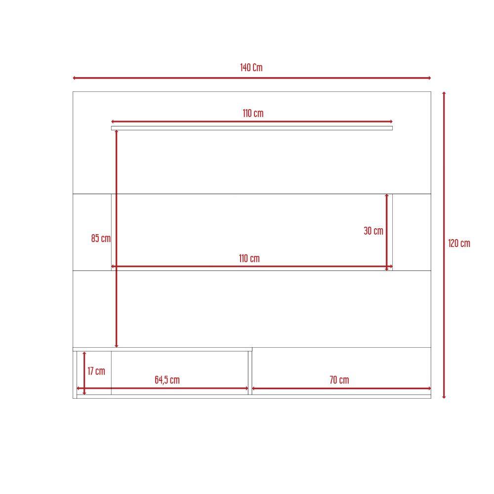 Panel de Tv Ascher, Café Claro y Blanco Duqueza, con Espacio Para Televisor de Hasta 55 Pulgadas - VIRTUAL MUEBLES