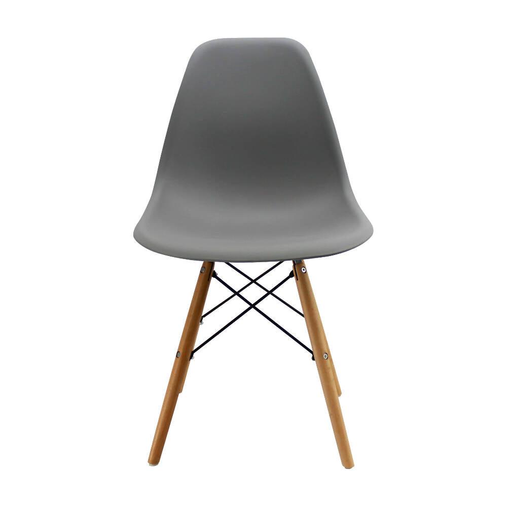 Kit por 4 sillas Eames Patas En Madera para comedor, sala, restaurante - Gris - VIRTUAL MUEBLES