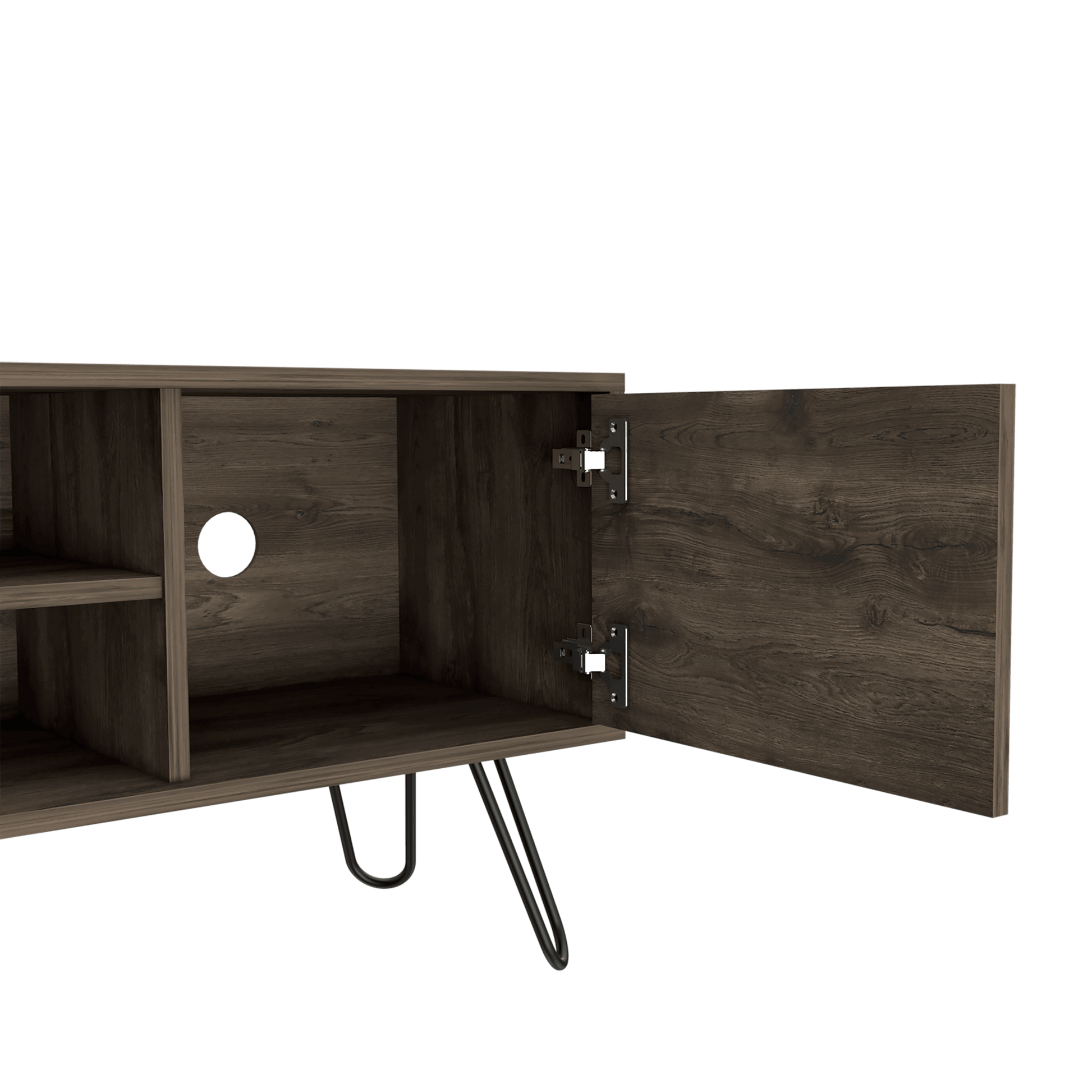 Mesa Para Tv Rony, Nogal, con Espacio Para Televisor de Hasta 50 Pulgadas ZF - VIRTUAL MUEBLES