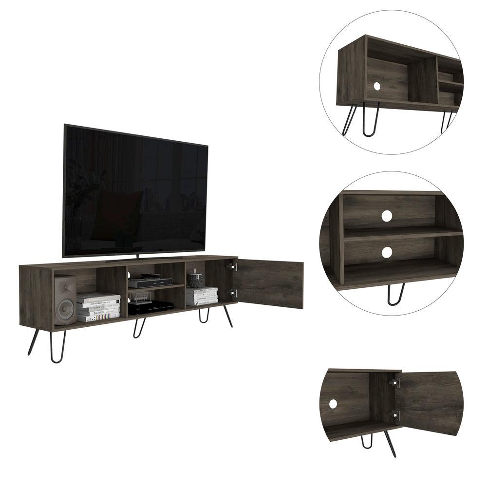 Mesa Para Tv Telmo, Nogal, con Espacio Para Tv Hasta de 75 Pulgadas ZF - VIRTUAL MUEBLES