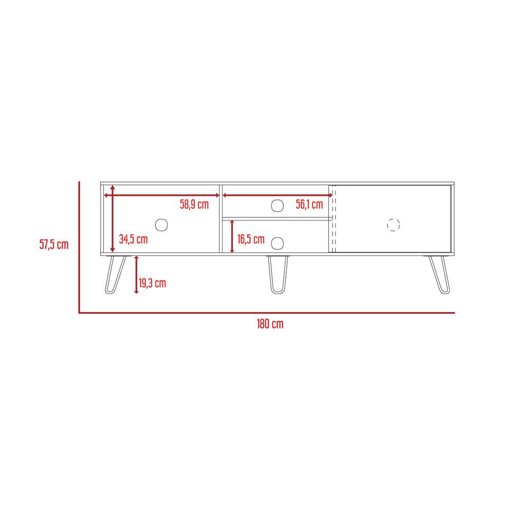 Mesa Para Tv Telmo, Nogal, con Espacio Para Tv Hasta de 75 Pulgadas ZF - VIRTUAL MUEBLES