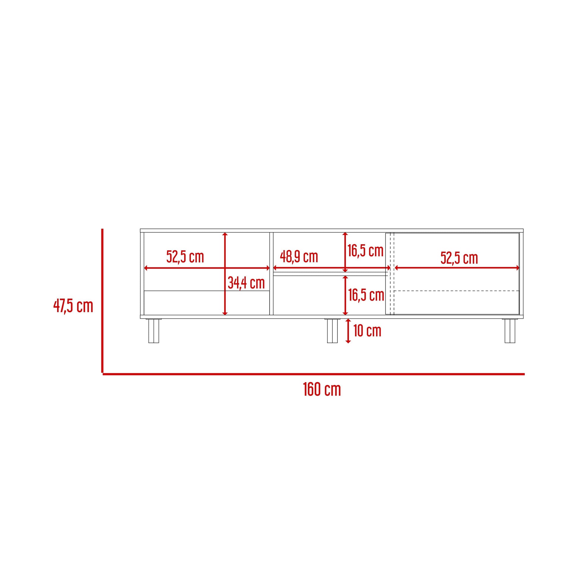 Mesa Para Tv Tunez Blanco y Café Claro Para Televisor Hasta 70 Pulgadas - VIRTUAL MUEBLES