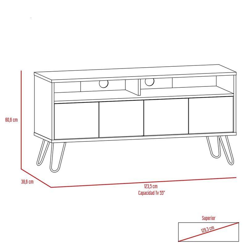 Mesa para TV Lara color Miel y Plata Oscuro para Sala.