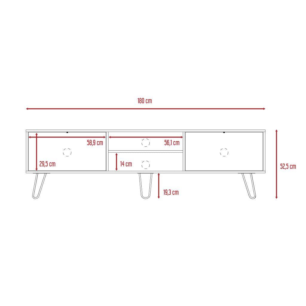 Mesa para TV Lara color Miel y Plata oscuro para Sala.