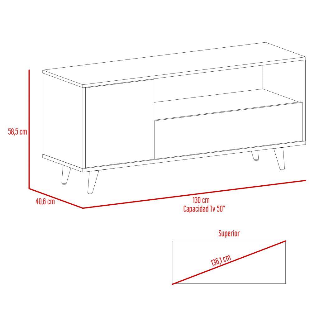 Mesa para TV Tarawa color Moca y Blanco para Sala.