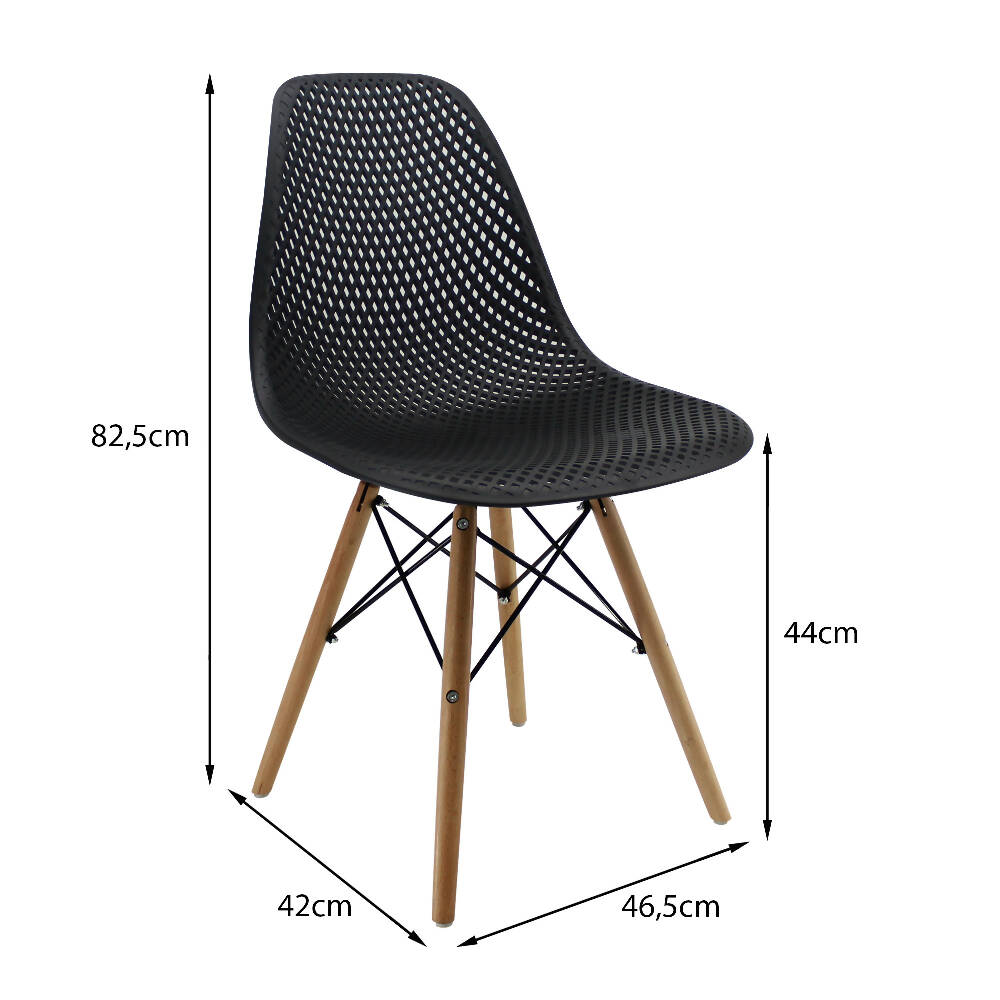 Kit por 4 Silla Air Eames Para Sala Comedor Restaurante - Negra