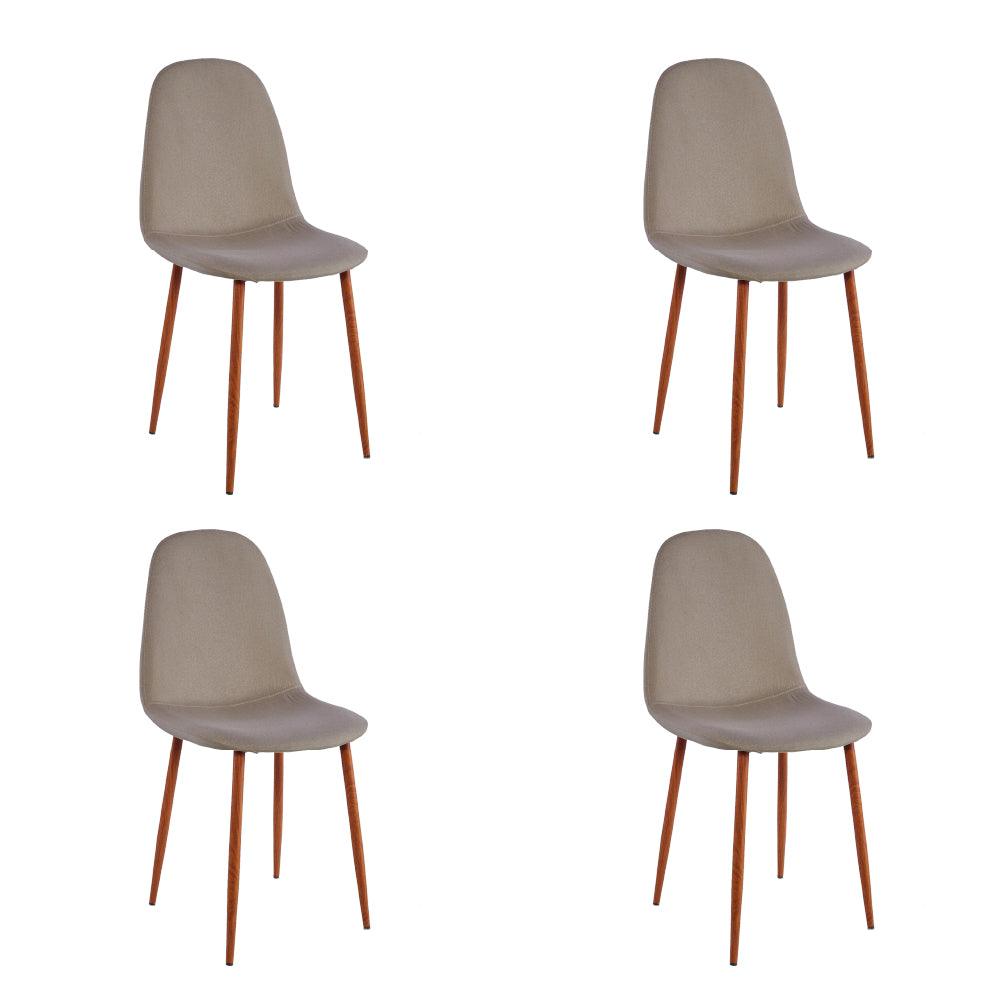 Silla Clasica Concept X4 color Cafe Claro Y Chocolate Para Sala.