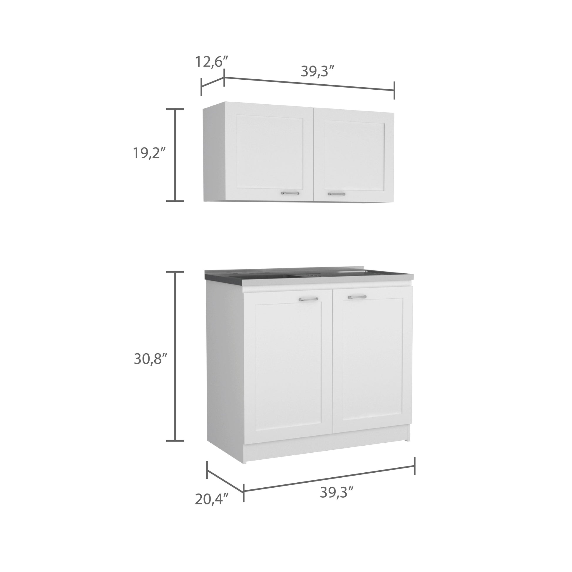 Cocina Integral Toronto, Blanco, Incluye Mesón Izquierdo - VIRTUAL MUEBLES