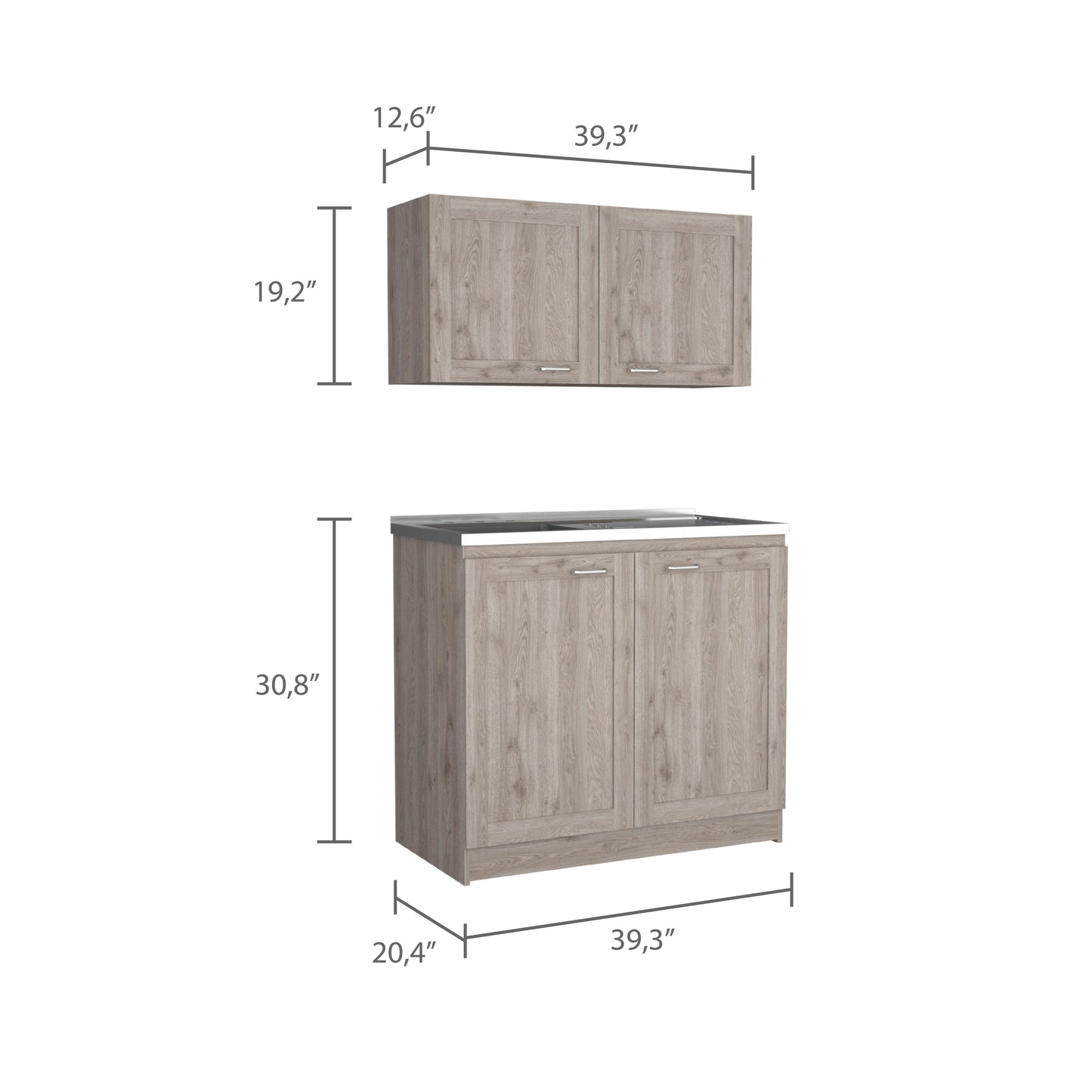 Cocina Integral Toronto, Humo, Incluye Mesón Izquierdo ZF - VIRTUAL MUEBLES