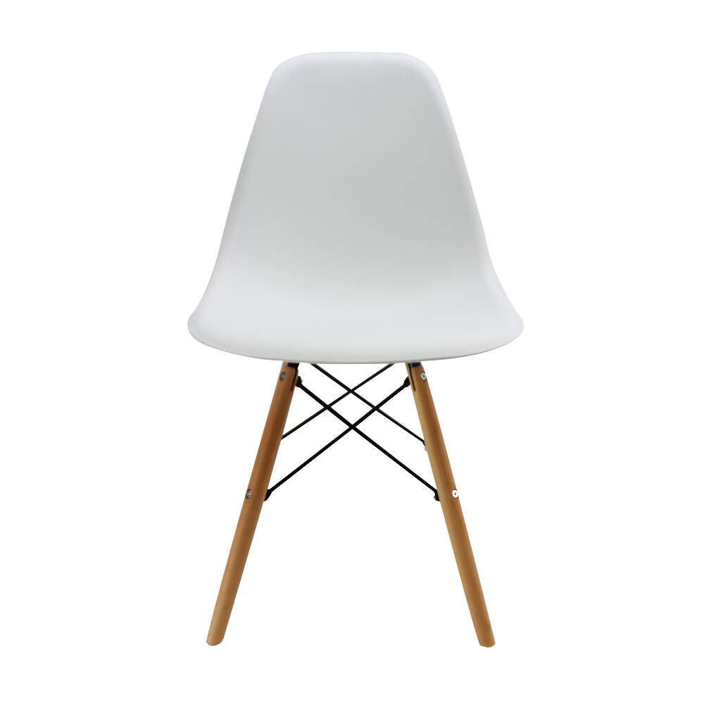 Kit por 2 sillas Eames Patas En Madera para comedor, sala, restaurante - Blanca - VIRTUAL MUEBLES