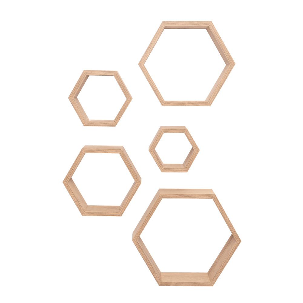 Set de Repisas Hexagonales Grace, Beige, X 5 Unidades - VIRTUAL MUEBLES