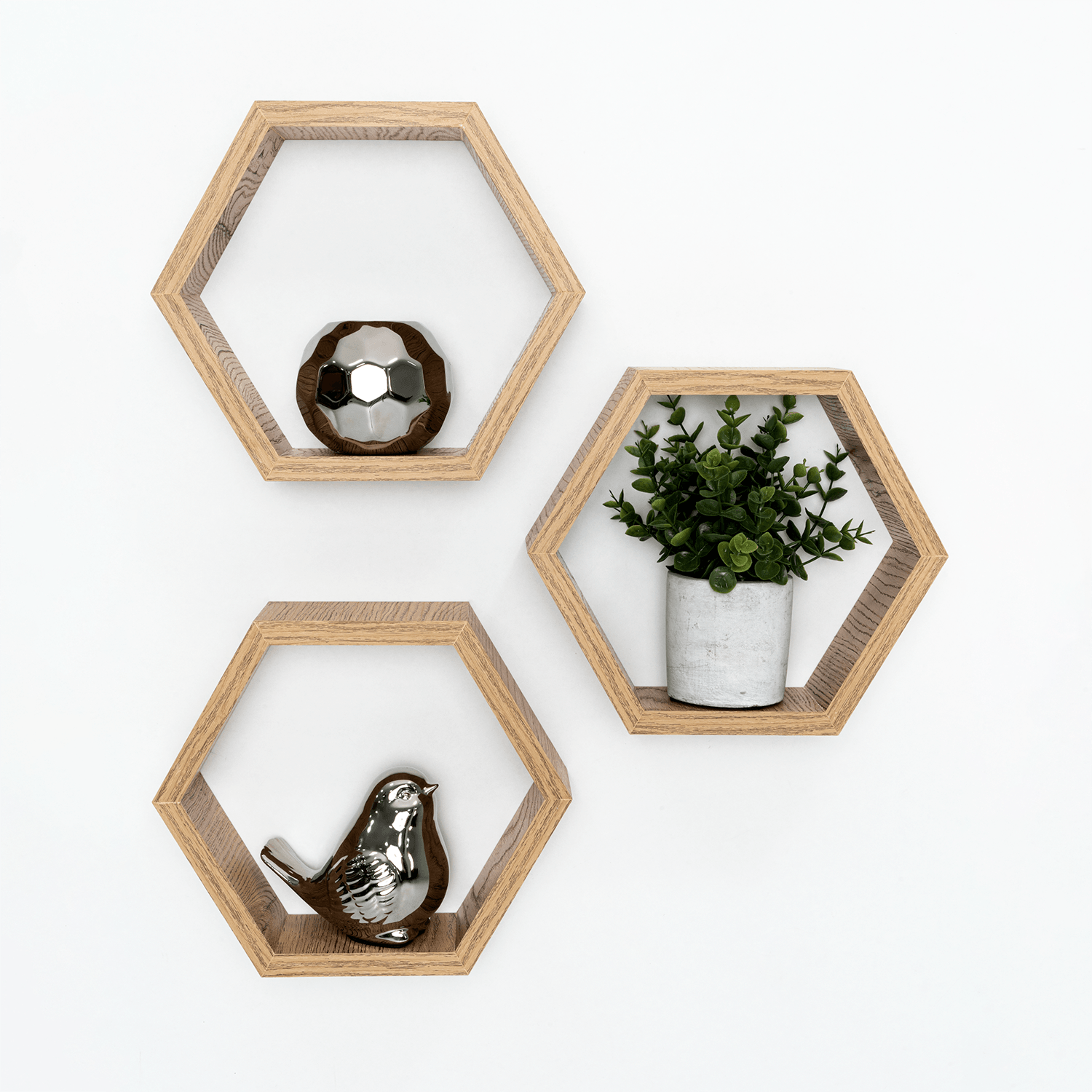 Set de Repisas Hexagonal Hades, Beige, X 3 Unidades - VIRTUAL MUEBLES