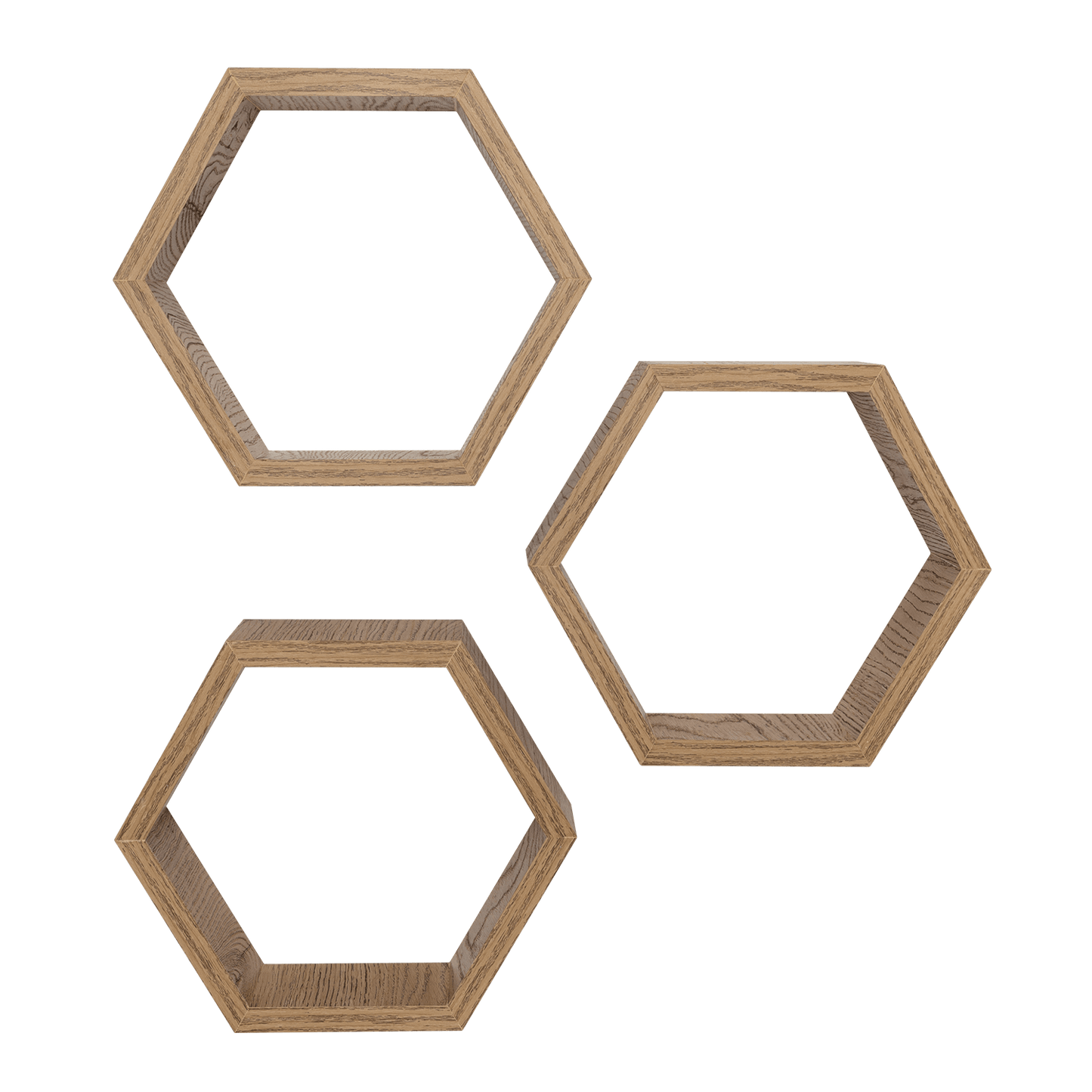 Set de Repisas Hexagonal Hades, Beige, X 3 Unidades - VIRTUAL MUEBLES