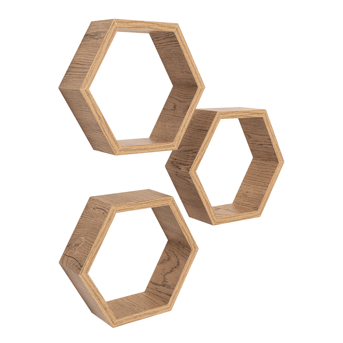 Set de Repisas Hexagonal Hades, Beige, X 3 Unidades - VIRTUAL MUEBLES