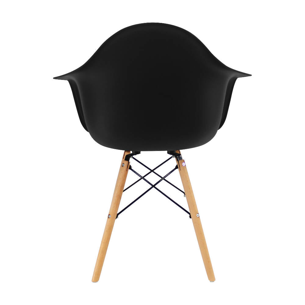 Silla Eames Con Brazos Patas en Madera - Negra