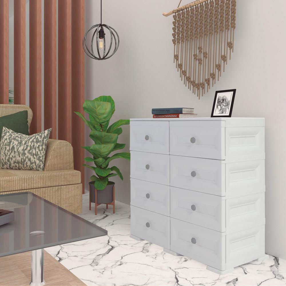 Mueble Organizador Elegance Van Gogh color Blanco Perla para Habitación.