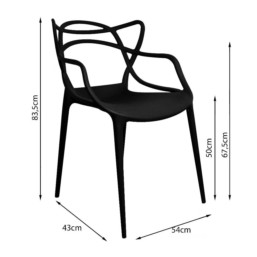 Kit por 4 Silla Solna Para Sala Comedor Jardín - Negro