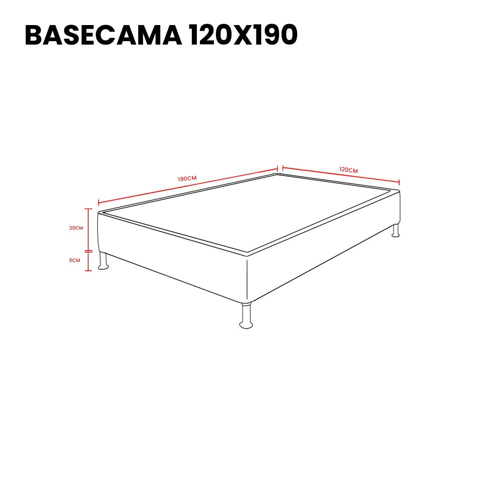 Base Cama Semidoble Woody, Negro, con Tendido de Tablas