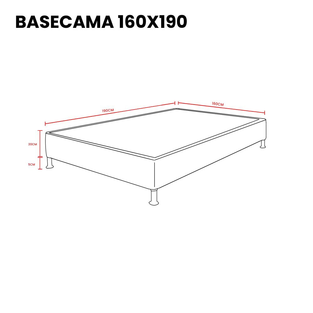 Base Cama Queen Woody, Gris Grafito, con Tendido de Tablas