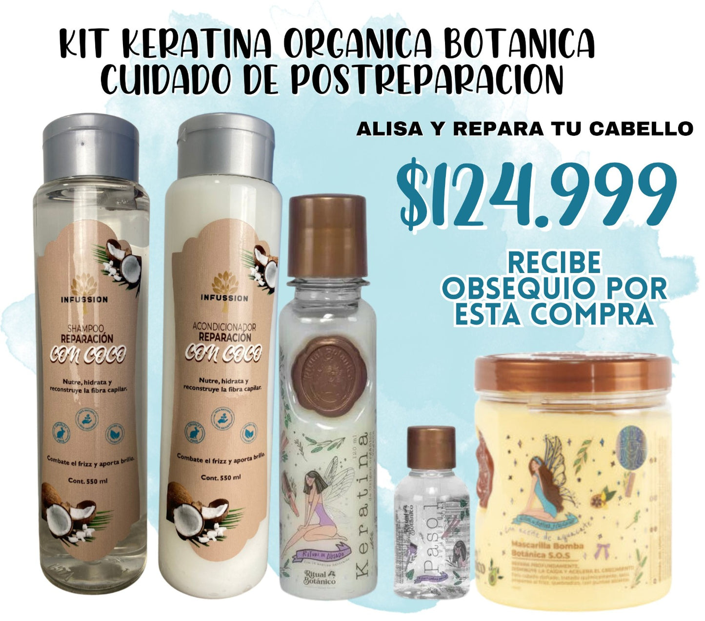 KIT KERATINA RITUAL BOTANICO CON CUIDO REPARACION INTENSIVA