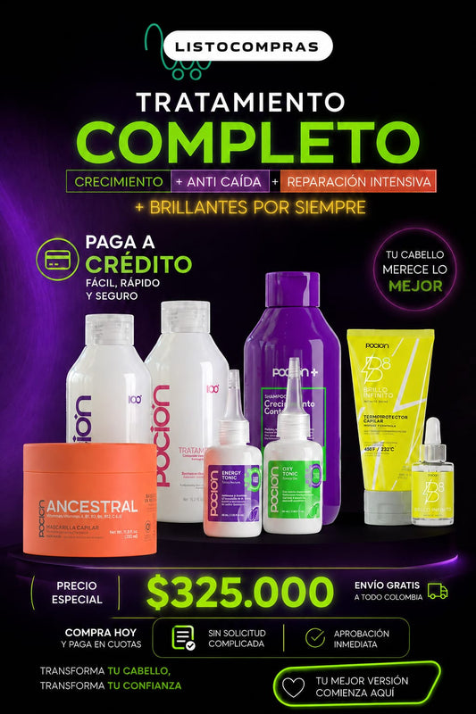 Tratamiento completo Anti caída, crecimiento y reparación intensiva La poción
