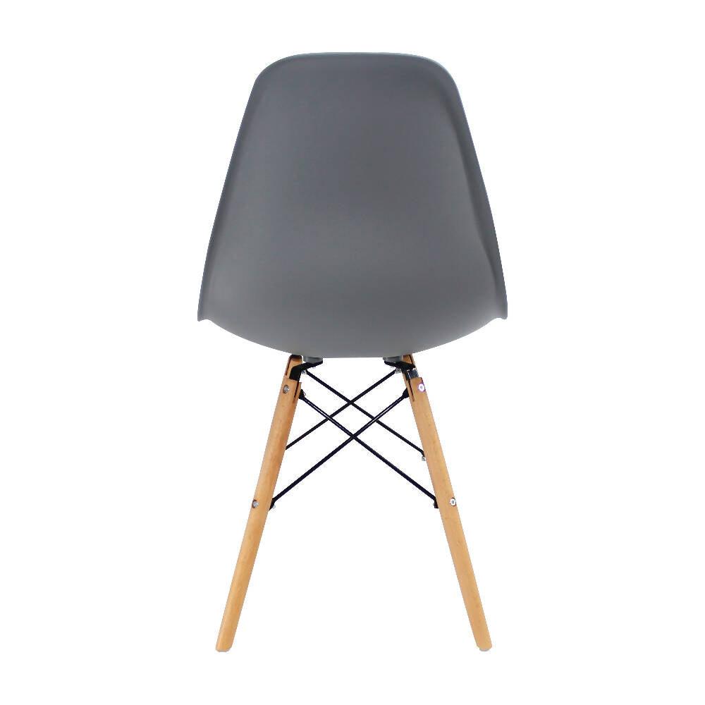 Kit por 4 sillas Eames Patas En Madera para comedor, sala, restaurante - Gris - VIRTUAL MUEBLES