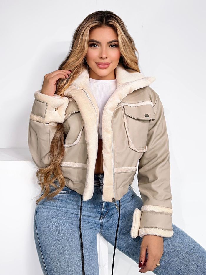 CAZADORA Beige/Crema