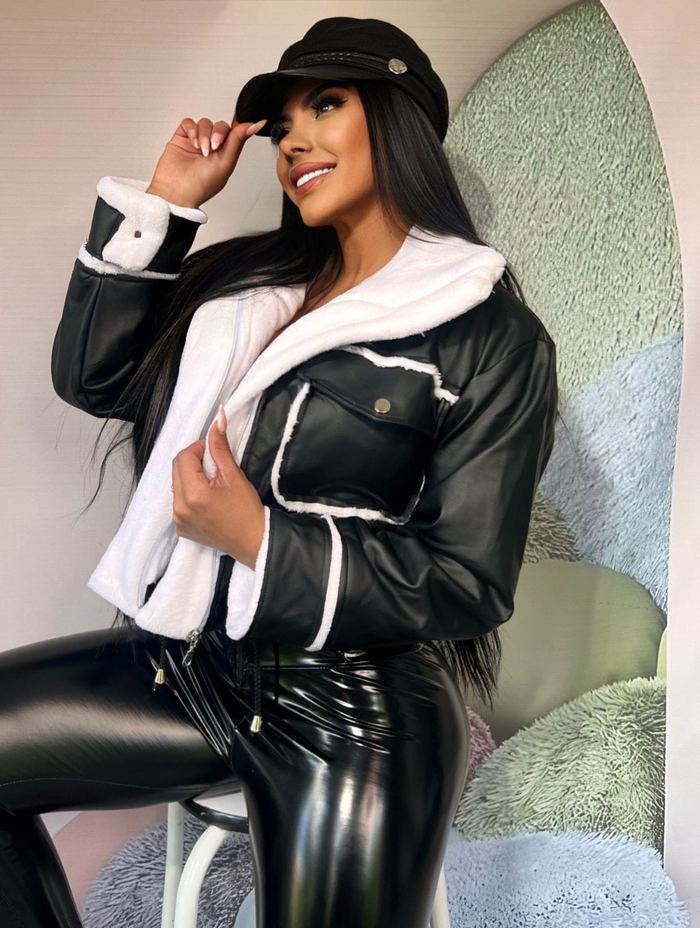 CAZADORA Negro/Blanco