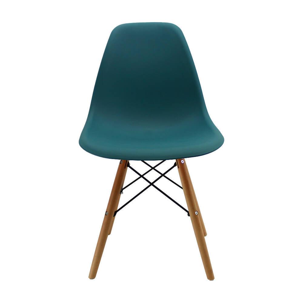 Silla Eames Patas En Madera para comerdor, sala, restaurante - Azul petroleo - VIRTUAL MUEBLES