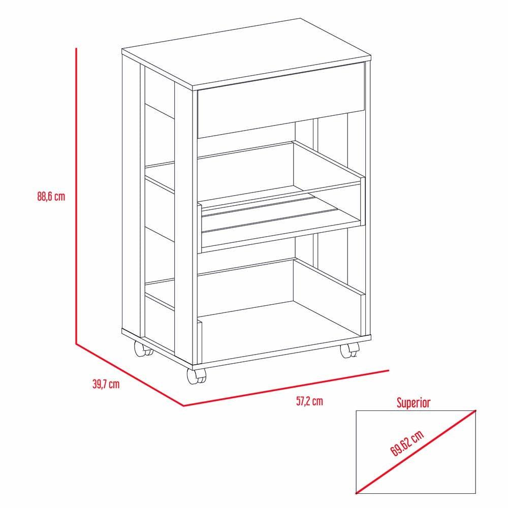 Mueble Auxiliar de Cocina Azana color Moca y Blanco para Cocina.