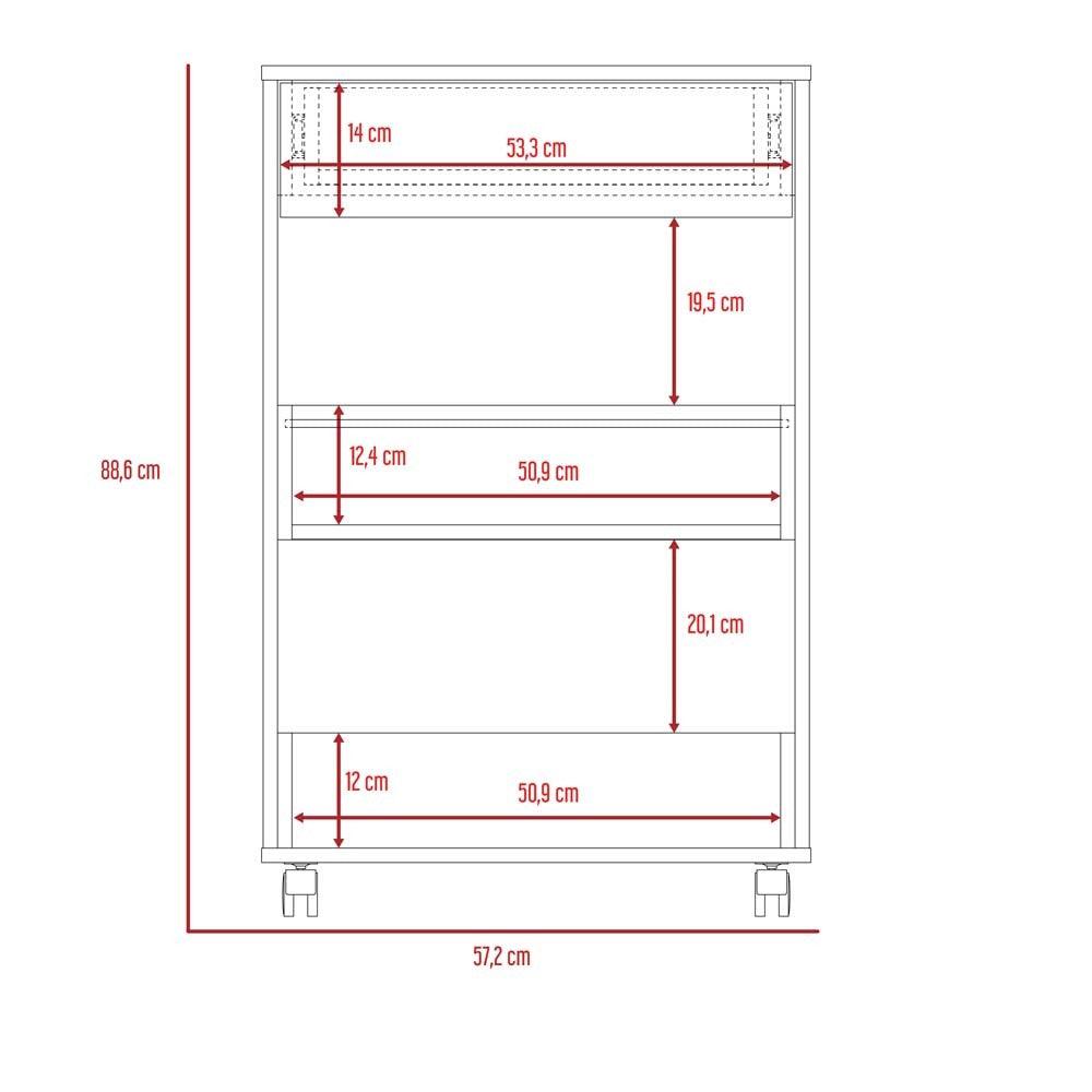 Mueble Auxiliar de Cocina Azana color Moca y Blanco para Cocina.