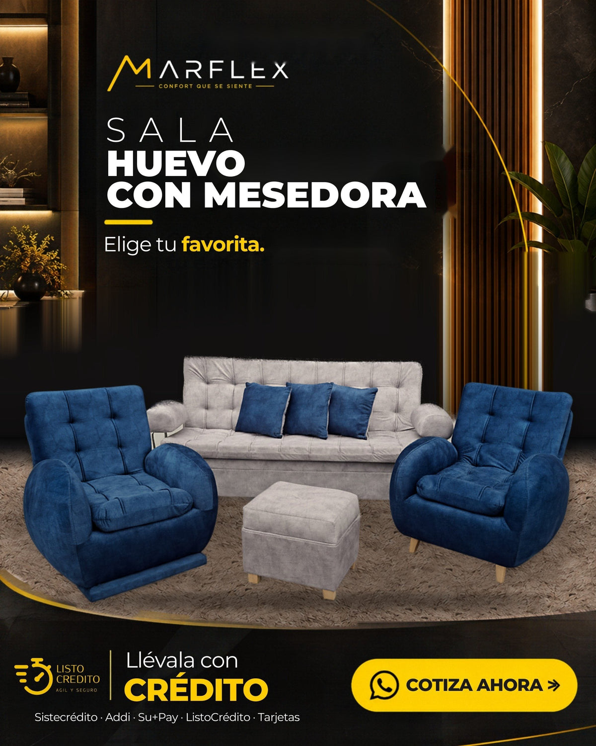 Sala Huevo con Mesedora · MARFLEX
