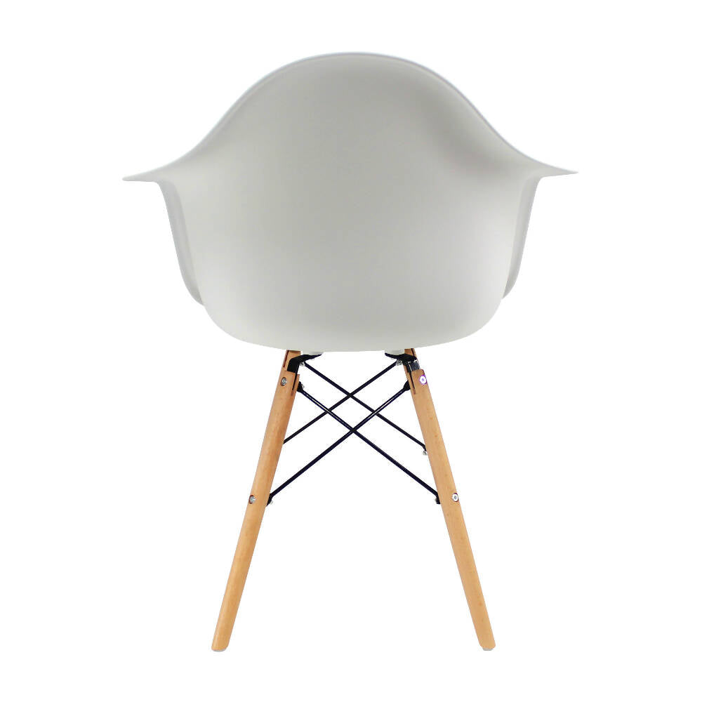 Silla Eames Con Brazos Patas en Madera - Blanca