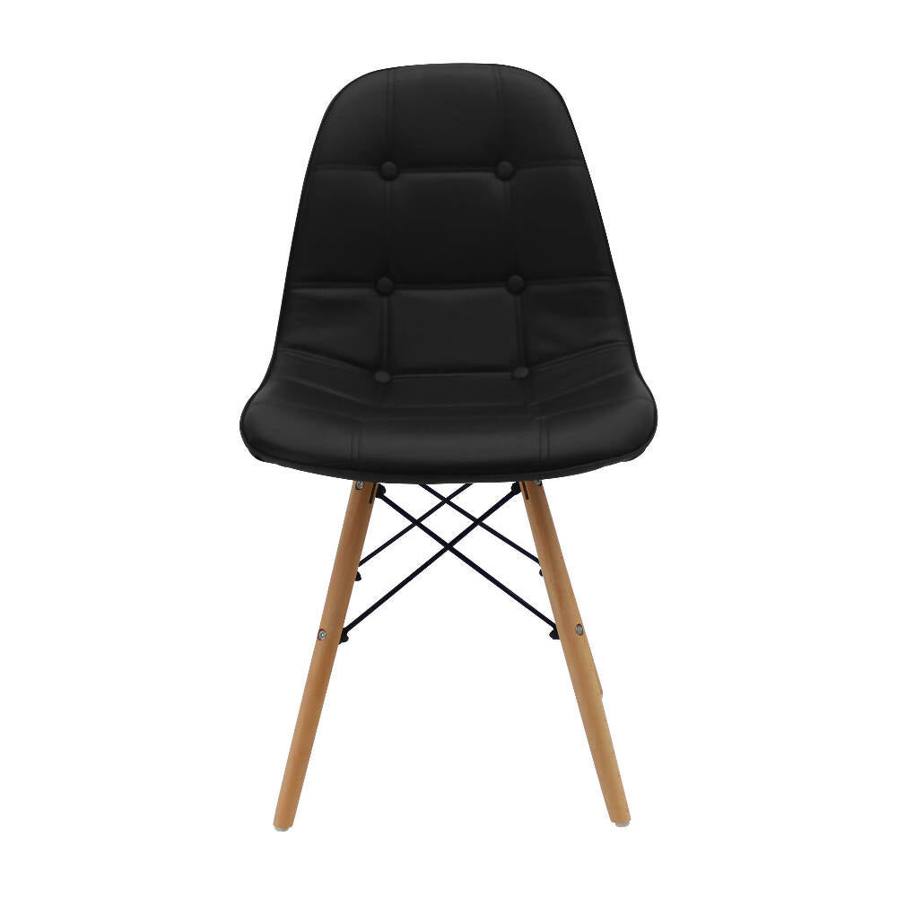 Silla Botones Eames Acolchada - Negra